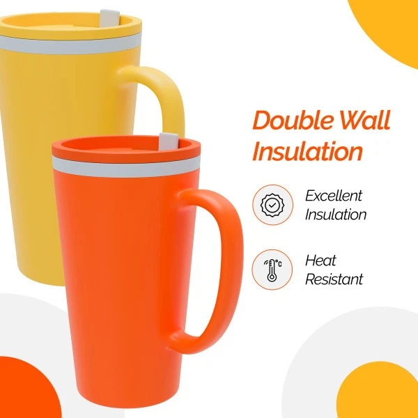 Copco Cone Desk Mug, Set of 2 - Orange & Mustard - Image 3 of 4