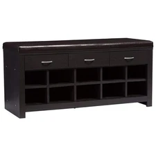 Baxton Studio Espresso Entryway Bench Contemporary Dark Brown/Espresso