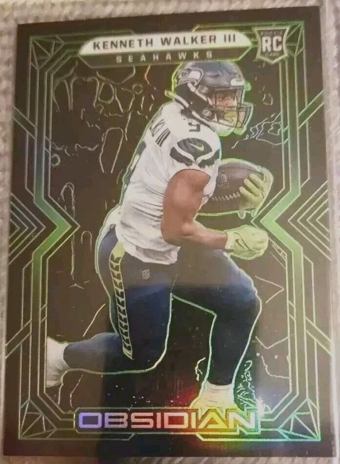 2022 KENNETH WALKER RC /50 Panini OBSIDIAN ROOKIE GREEN #108 SSP