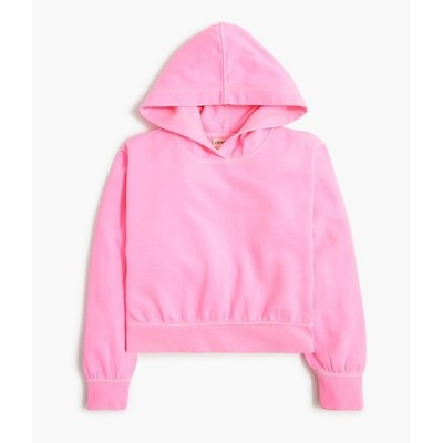 Crewcuts by J. Crew Kids Pink Velour Hoodie Sweatshirt Size Medium 8-9 Years
