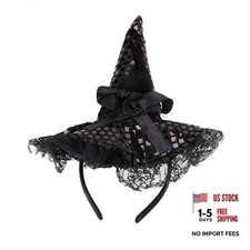 Black Witch Hat Headband - Halloween Costume Accessory for Women  Toddlers
