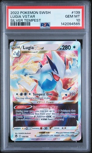 2022 POKEMON SWORD & SHIELD SILVER TEMPEST #139 LUGIA VSTAR PSA 10