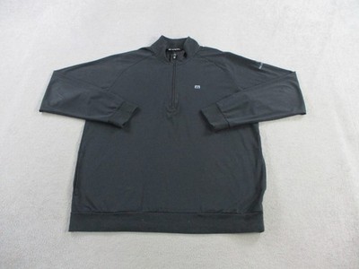Travis Mathew Pullover Mens XL Black Pelican Hill Golf 1/2 Zip Mock Neck Sweater
