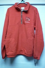 Walt Disney World 1/4 zip Mock Neck Mickey Mouse Christmas Red Fleece vtg.