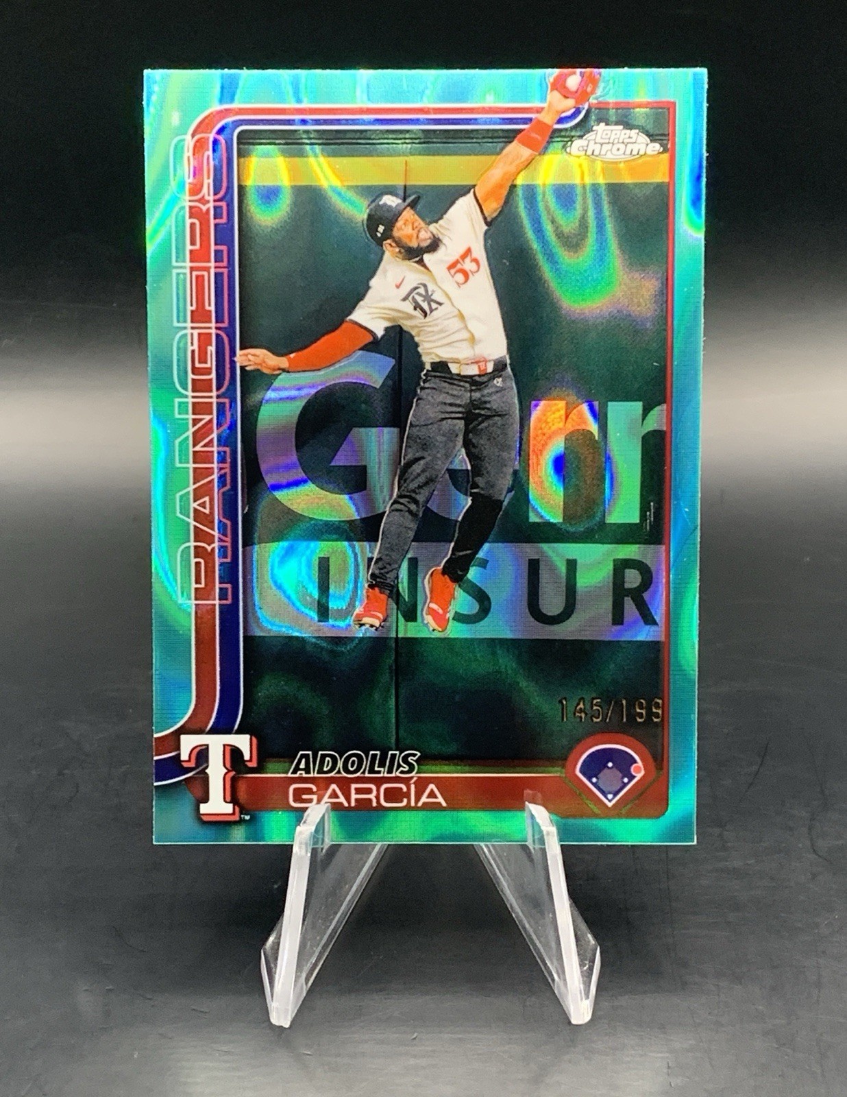 2025 Topps Chrome - Adolis Garcia - Aqua Lava Refractor /199