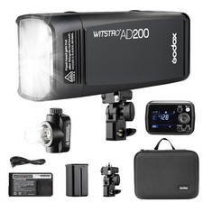 Godox AD200 Strobe Flash, 200W with Bare Bulb Outdoor Speedlite Flash for Beg...