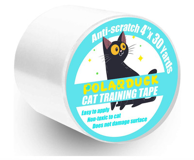 4''x30Yds Polarduck Anti Cat Scratch Tape, Clear Double Sided Furniture Protector