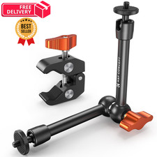 K&F CONCEPT 9.8" Magic Arm Clamp Kit with 1/4" & 3/8" Thread 9.8-Inch, Black