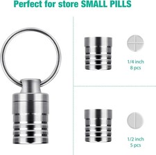 Micro Pill Holder with Keychain Necklace, Titanium Pill Container for Travel ...