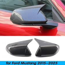 Carbon Fiber Mirror Cap Cover Without Turn Signal Hole For 2015-25 Ford Mustang