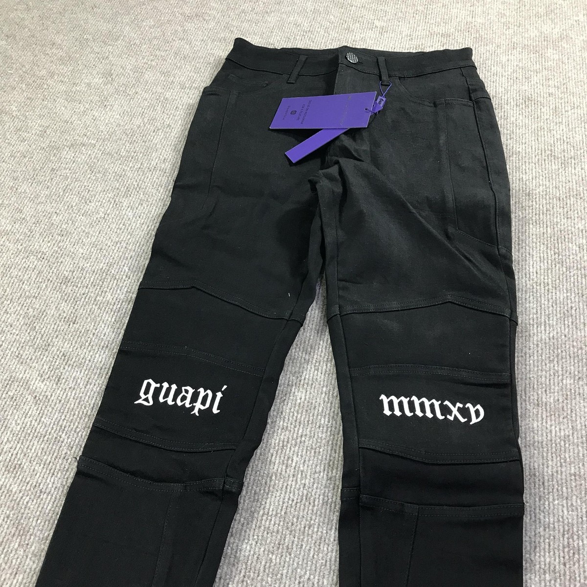 Guapi Pants Mens 28 Black Limited Edition MMXV Embroidered