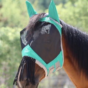Masque Anti-Mouches Harrison Howard En Lycra Pour Cheval - Full (Large) Noir Piano