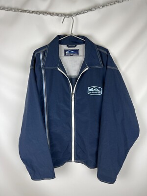 Quiksilver vintage embroidered logo striped nylon coach jacket