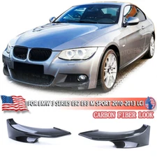 Carbon Pattern Left+Right Side Splitter Covers For BMW E92 E93 M Sport 2010-2013