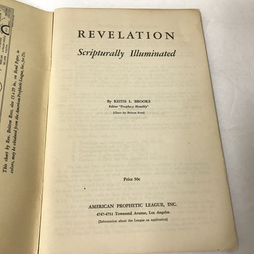 Revelation: Scripturally Illuminated Keith L. Brooks vintage 1938 Softcover Book - Picture 3 of 4