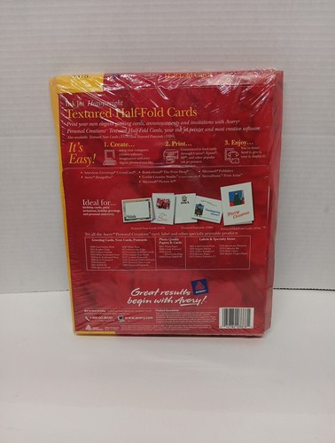 Avery 3378 Textured Half-Fold Cards Ink Jet 5.5" x 8.5" Brand New Factory Sealed - Picture 6 of 15