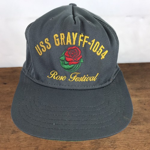 Vintage Distressed USS Gray FF-1054 Rose Festival Snapback Trucker Cap CH46 - Picture 2 of 11