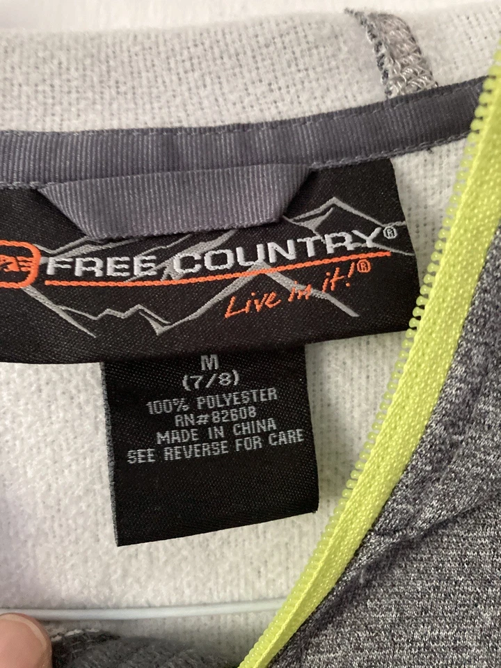 Free Country M/Kids 7/8 серый/зеленый куртка с капюшоном - Изображение 2 из 2