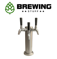 Beer Tap Tower Kit Triple - Bar Intertap KegLand Kegerator Stainless Font Corny
