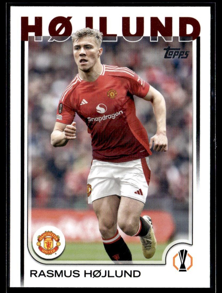 2024-25 Topps UEFA Club Competitions Rasmus Hojlund Man Utd Card #184