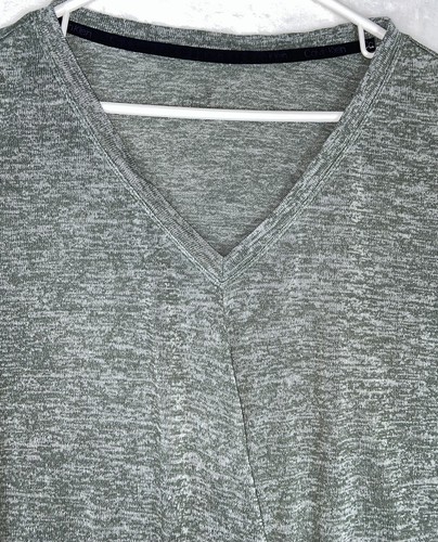 Calvin Klein Performance Plus Size XL Draped Top Black Heather V neck Hi Lo Hem - Picture 2 of 8