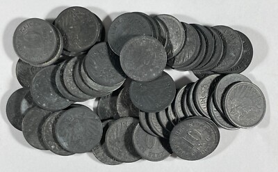 Germany 10 Pfenning 50 pcs (#2583) Zinc no date mix  Unc. Some with tad
