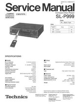 TECHNICS SL-P999  SL P 999 - CD PLAYER - SERVICE MANUAL COLOR VERSION - REPAIR