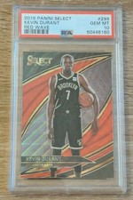 Kevin Durant 2019-20 Select Tmall Courtside Red Wave Prizm PSA 10 Gem Mint NETS