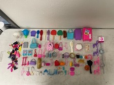 Barbie Doll Hair Lot Curlers Rollers Mirror Comb Clip Brush Barrettes Dryers