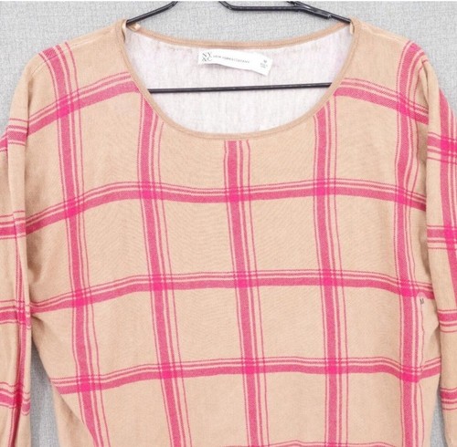 NY&C Women's Top Medium Pink Brown Dolman Sleeve Pullover Knit Sweater NWT New - Picture 2 of 10