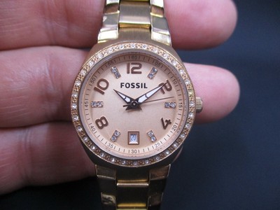 Rose Gold Tone Crystal Accent Watch 