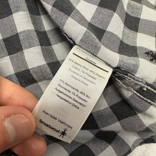 Smartwool Everyday Exploration Gingham Plaid Short Sleeve Shirt Mens Size Medium - Picture 9 of 13