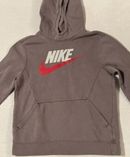 NIKE Boys Hoodie Pullover Sweatshirt Size Large Gray See Measurements Below 