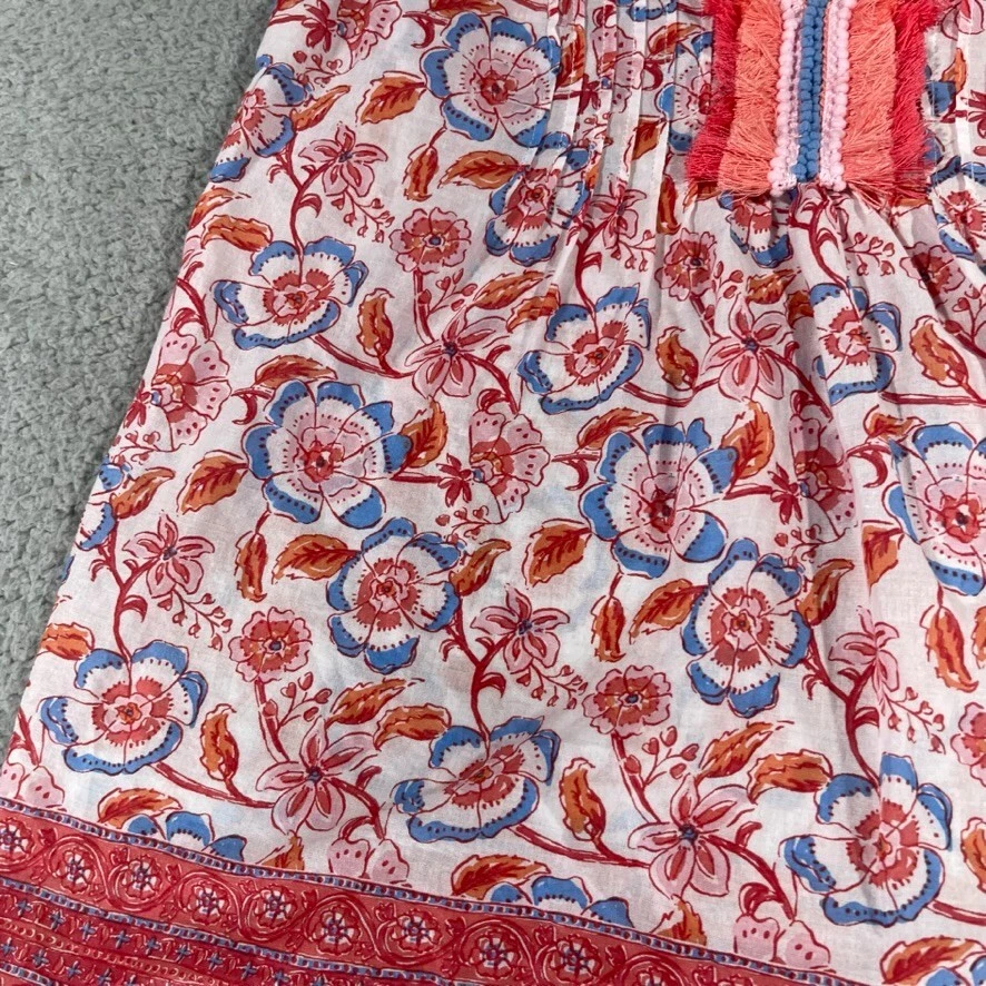 Женский топ Vineyard Vines 2XS XXS красный Frangipani с цветочным узором и бахромой без рукавов - Изображение 3 из 4