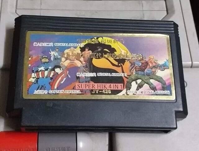 Famicom Game NES HIK JY-426 4in1 Mortal Kombat, Captain America, Final  Mission