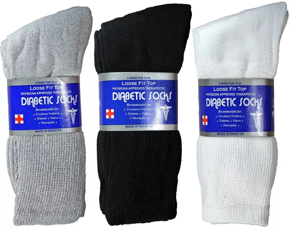 12 Pairs Mens Diabetic Crew Socks Health Circulatory Cotton Size9-11,10-13,13-15 - Image 4 of 4