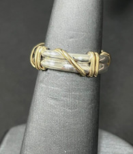 925 Sterling Silver and 14K Yellow Gold Ring size 6