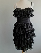 NEW Vero Moda Black Coctail Dress, Layered Bodycon Lace Swiss UK6 *20