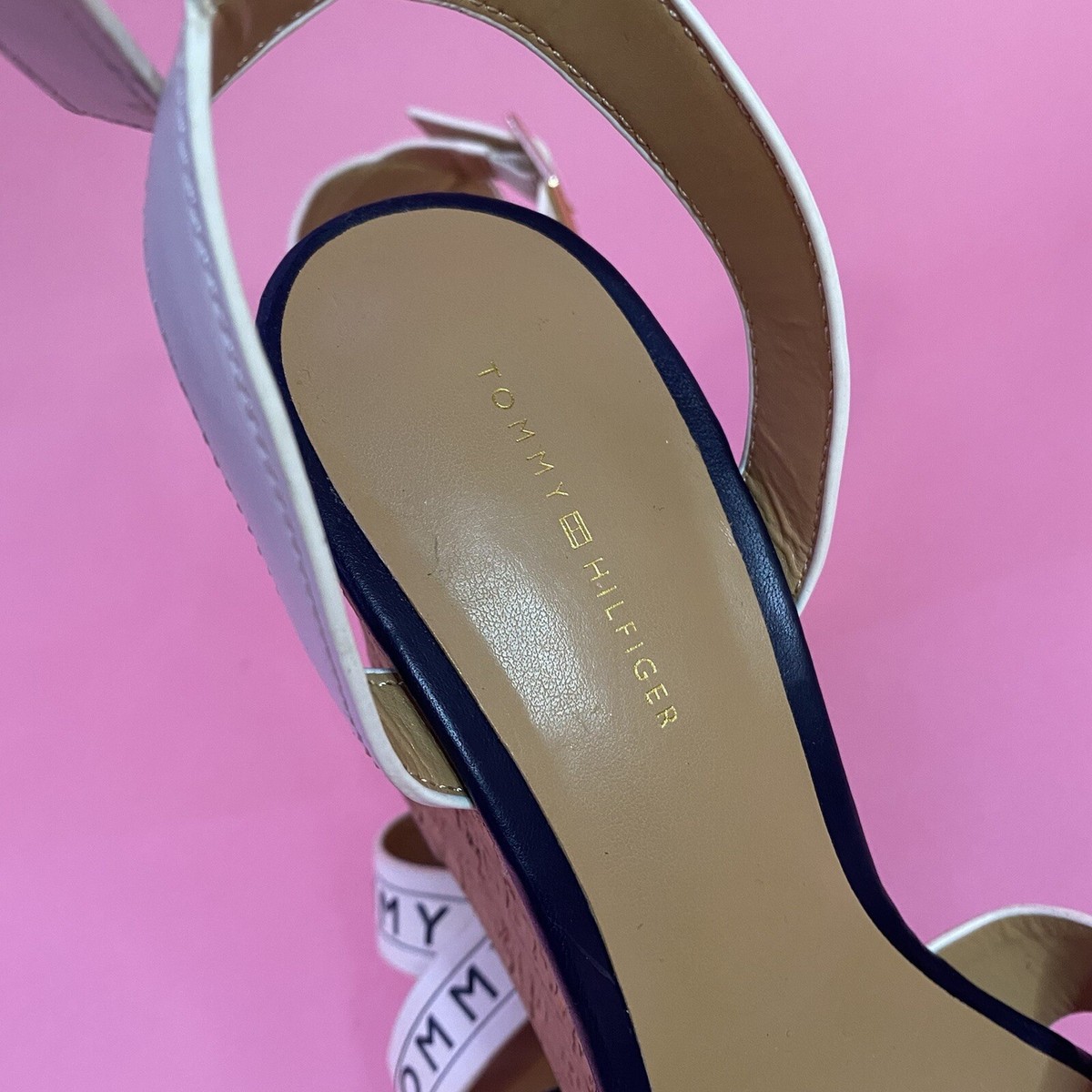 Tommy Hilfiger Women's Wedge Strappy Sandals Spell Out