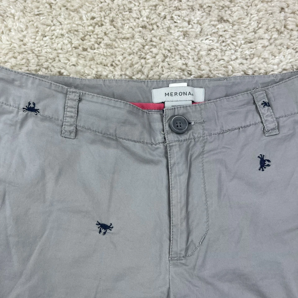 Bermudas de mujer merona talla 4 hasta la rodilla gris cangrejo Foto 3 de 4