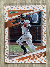 Donruss Wilmer Flores On Fire Parallel #'d 31/75 Giants #94