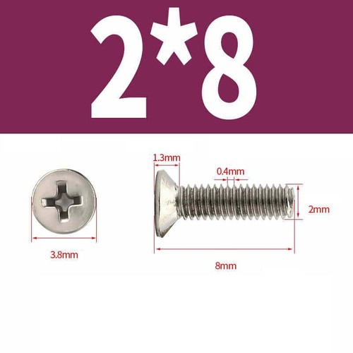 Countersunk Machine Screws Nickel Plated / Black Steel Phillips Head Bolts M2-M6 - Picture 37 of 99