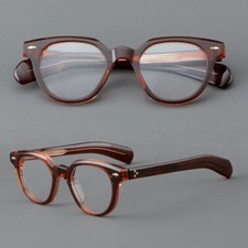 Vintage Round Eyeglass Thick Frame Retro Lightweight Transparent Glasses Unisex