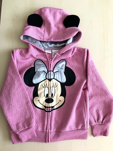 Disney MINNIE MOUSE Girls Pink Full Zip Hoodie Jacket Size 5 - Picture 3 of 5