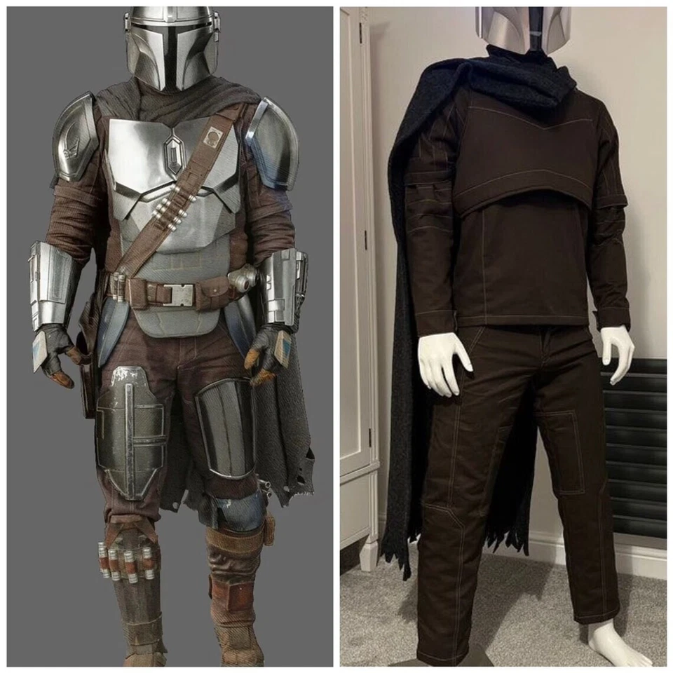 Traje de vuelo mandaloriano Star Wars Inspird chaleco antiaéreo y capa de lana Din Dijarin Foto 2 de 4