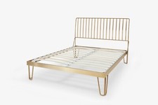 Image of NEW Modern Contemporary Metal Bed with Headboard - Finn by Gillmore Design