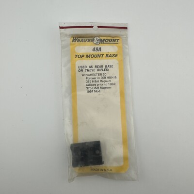 Weaver Mounting Rifle Base # 49A Gloss Black Winchester Model 70 48049