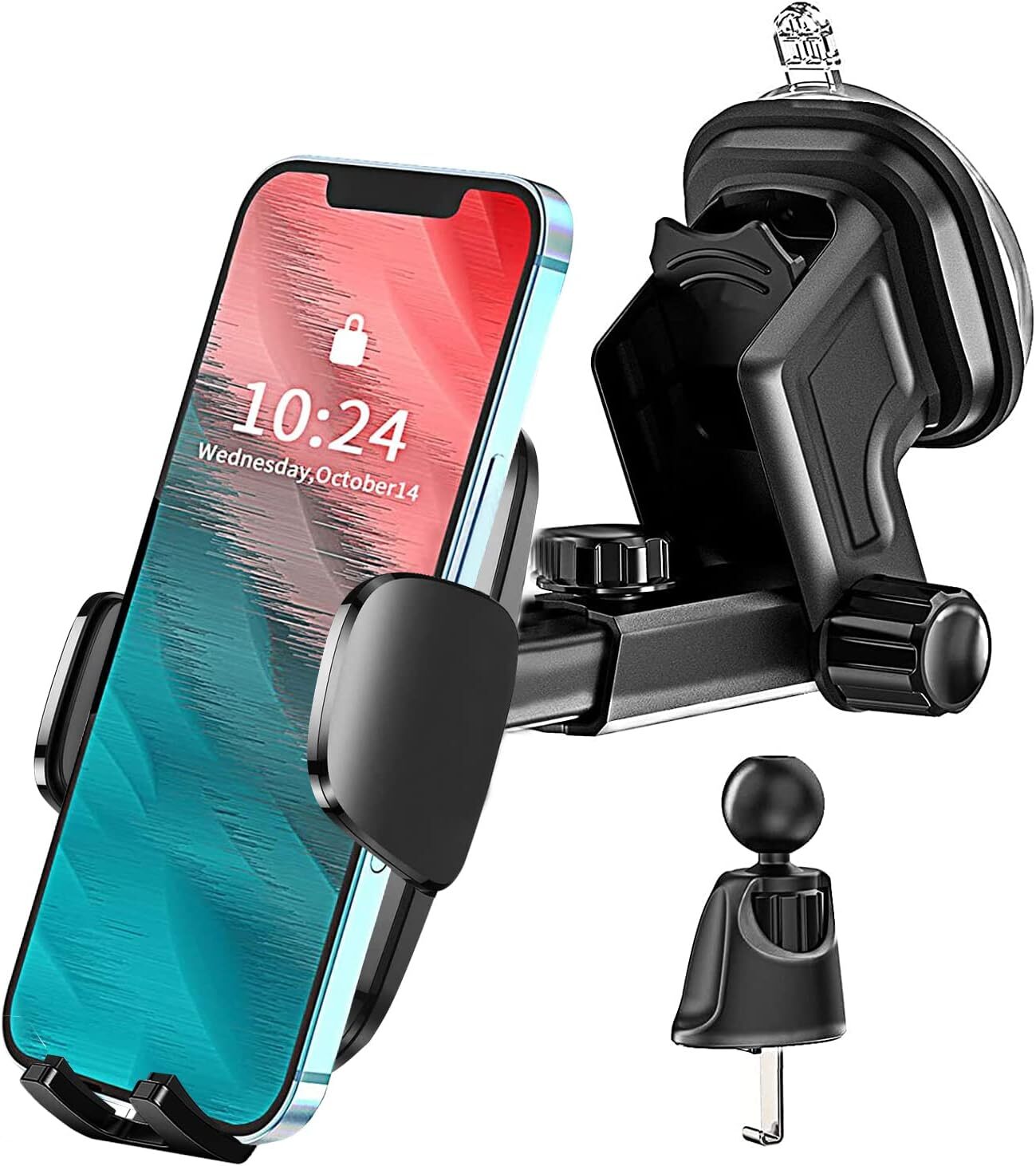 3 in 1 Car Phone Holder Mount for Dashboard Windshield Air Vent fit for Samsung