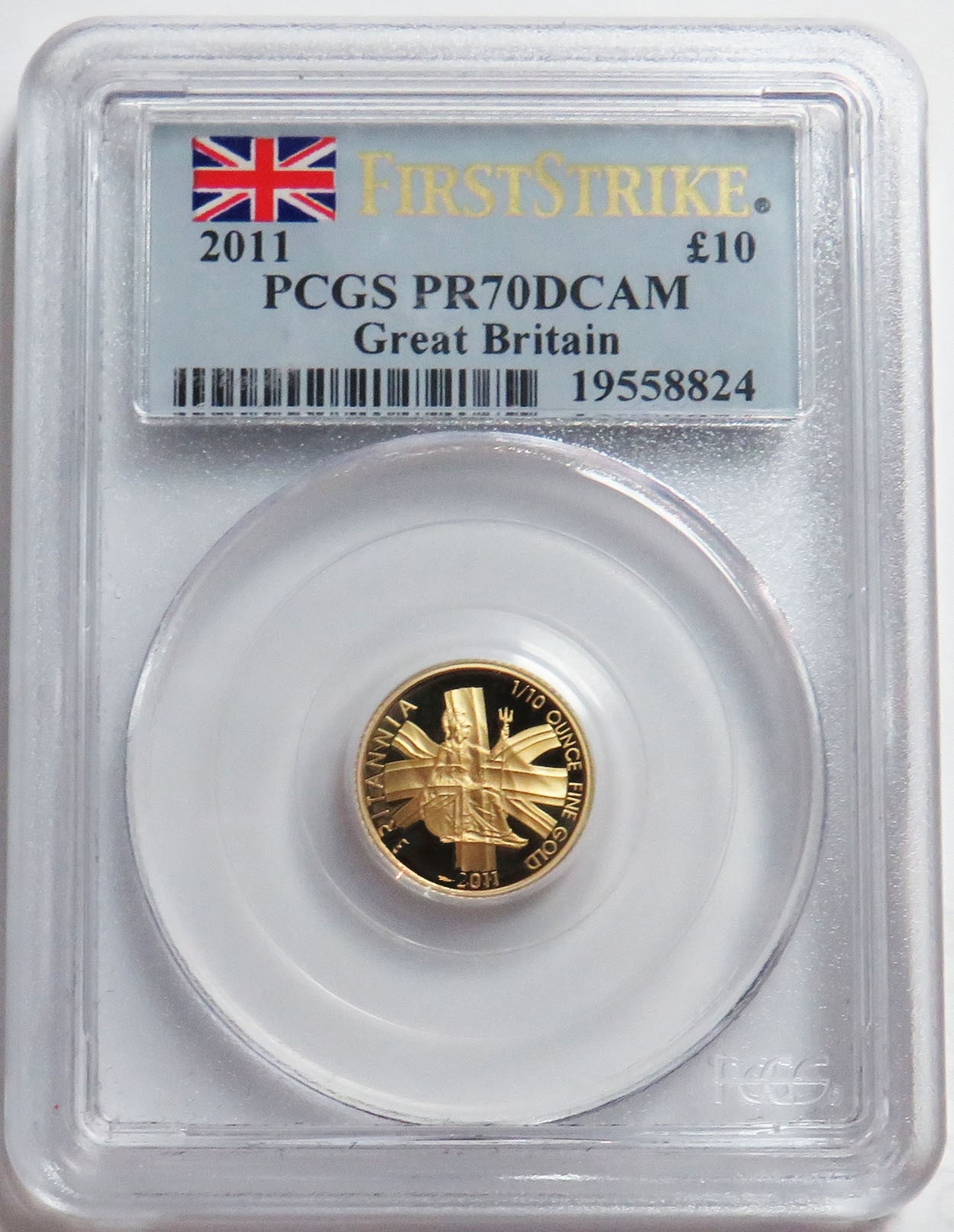 最高鑑定 2011年 イギリス ブリタニア PCGS PR70 DCAM 10ポンド