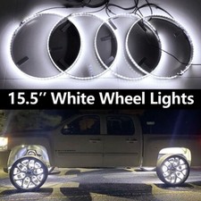 4x 15.5 White Led Wheel Ring Lights For Truck Car Rim Lights Button Controller